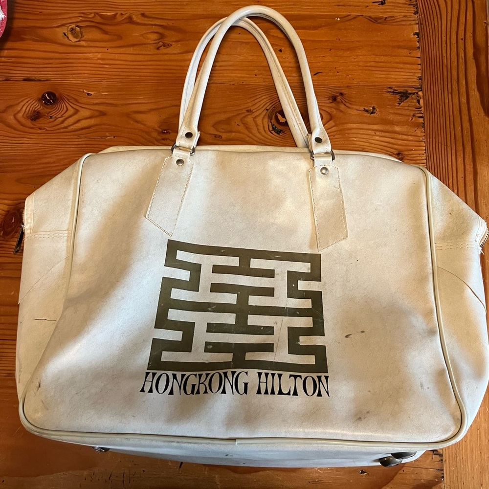 Hong Kong Hilton Cream Travel Bag